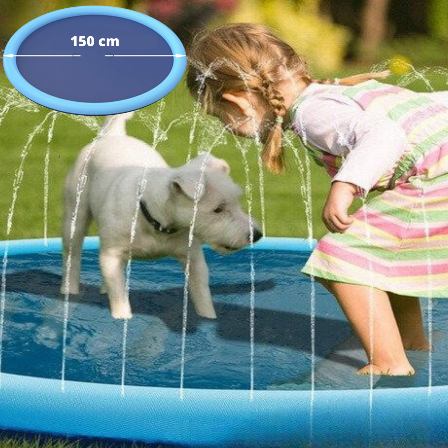 WATER SPLASH™| PISCINE POUR CHIEN AVEC ARROSAGE INTÉGRÉ